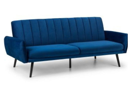 Blue Velvet 3 Seater Sofabed