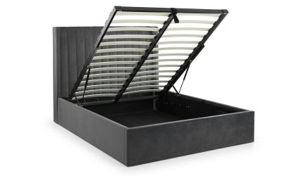 Grey Velvet Bed with storage