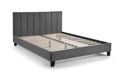 Grey Velvet Bed BEST VALUE