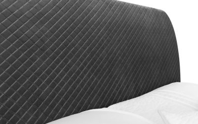 Quilted Design Grey Velvet Bed