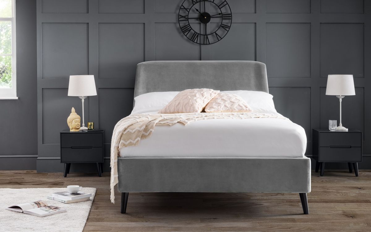 Grey Velvet Bed BEST SELLER