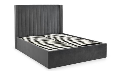 Grey Velvet Bed with storage