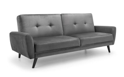 Grey Velvet 3 Seater Sofabed