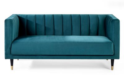 Teal Velvet 2 Seater Sofa